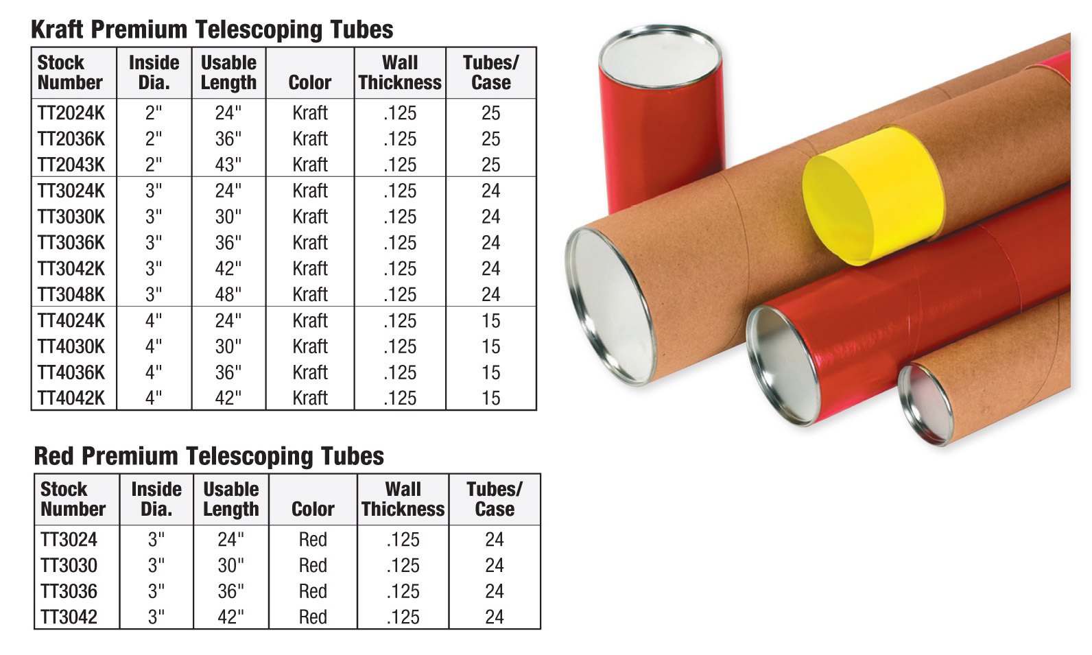 Premium Telescoping Tubes