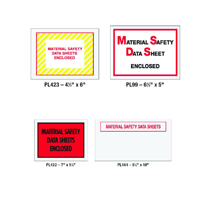 "MSDS Enclosed" Envelopes